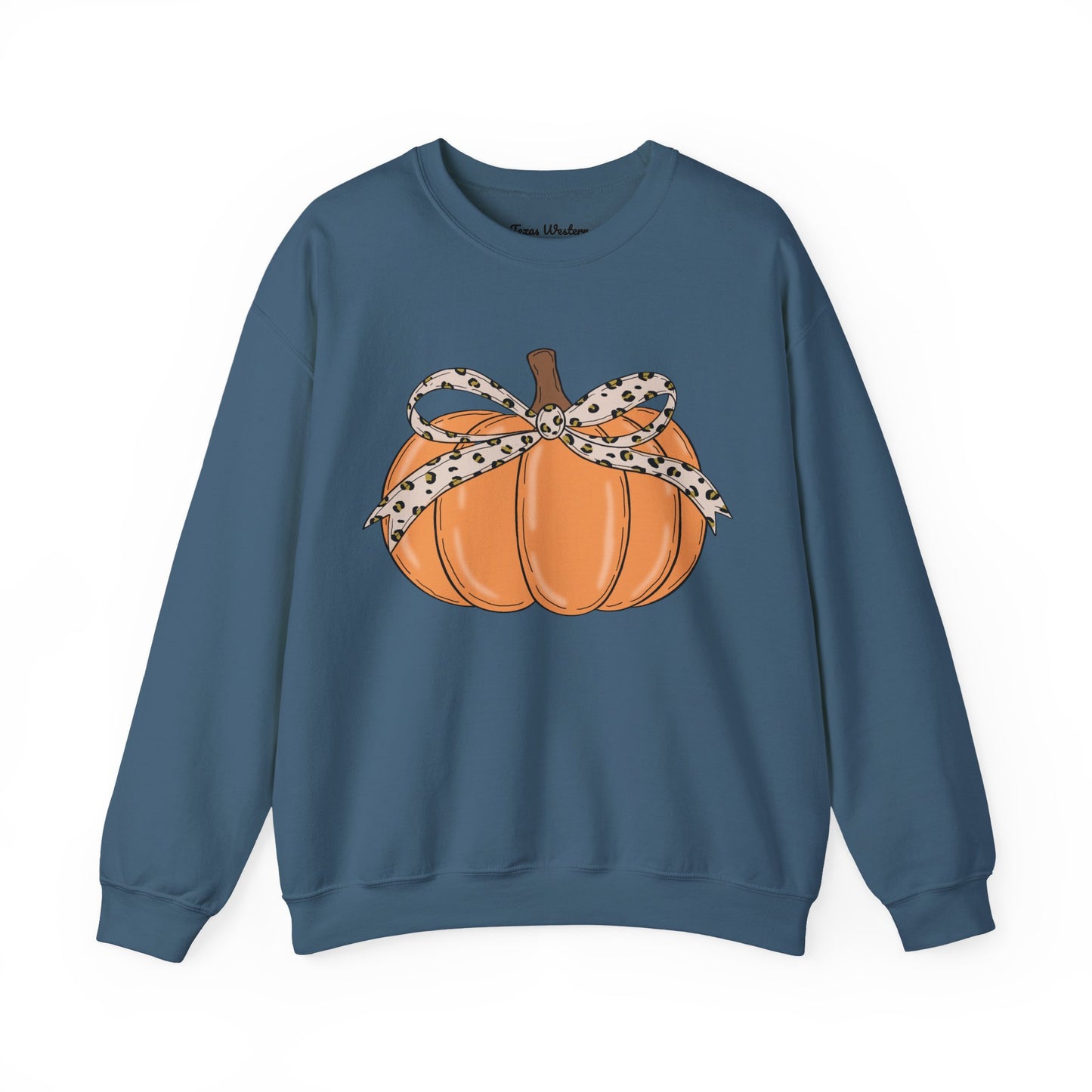 Cheetah Bow Pumpkin Crewneck - Gildan