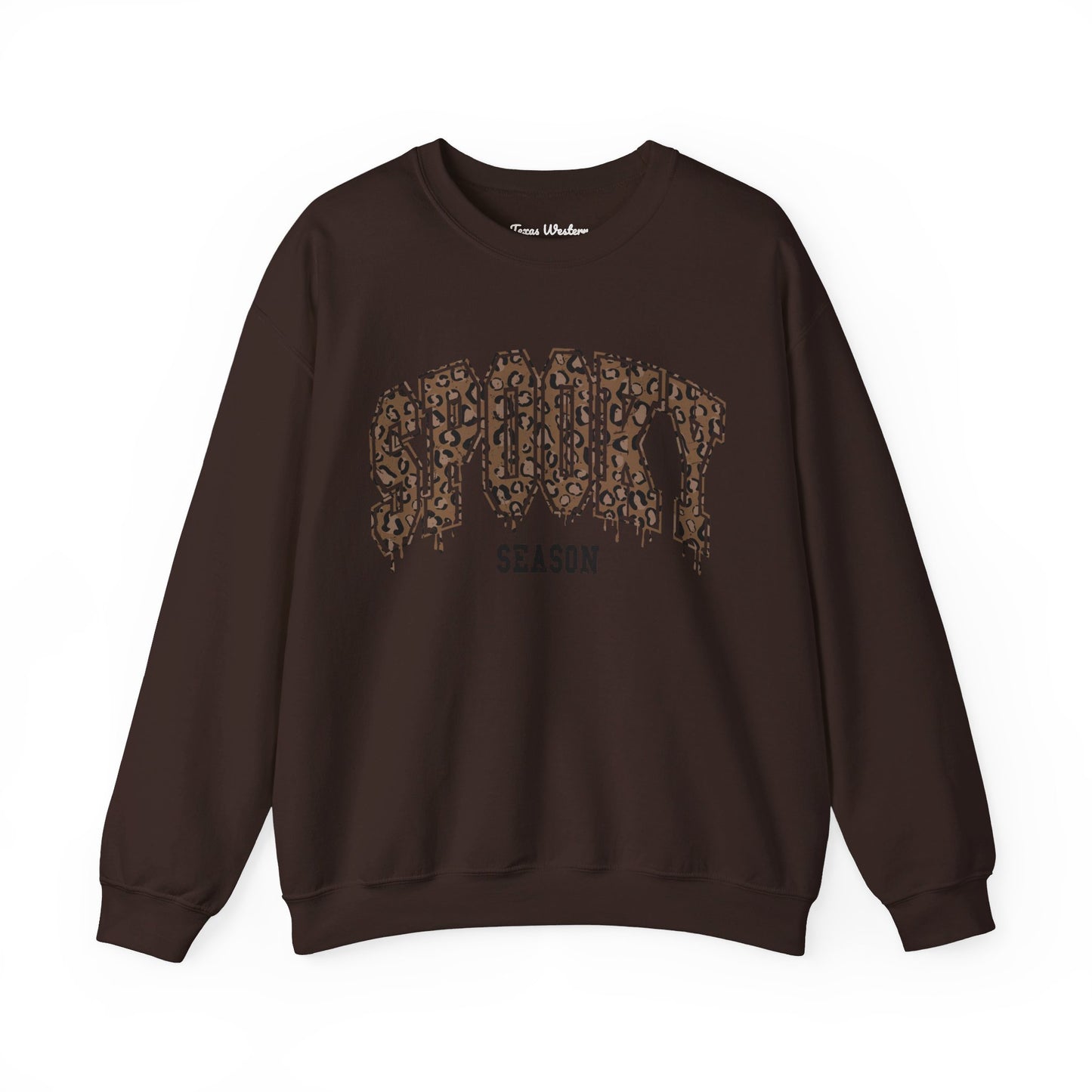 Spooky Season Brown Cheetah Crewneck - Gildan