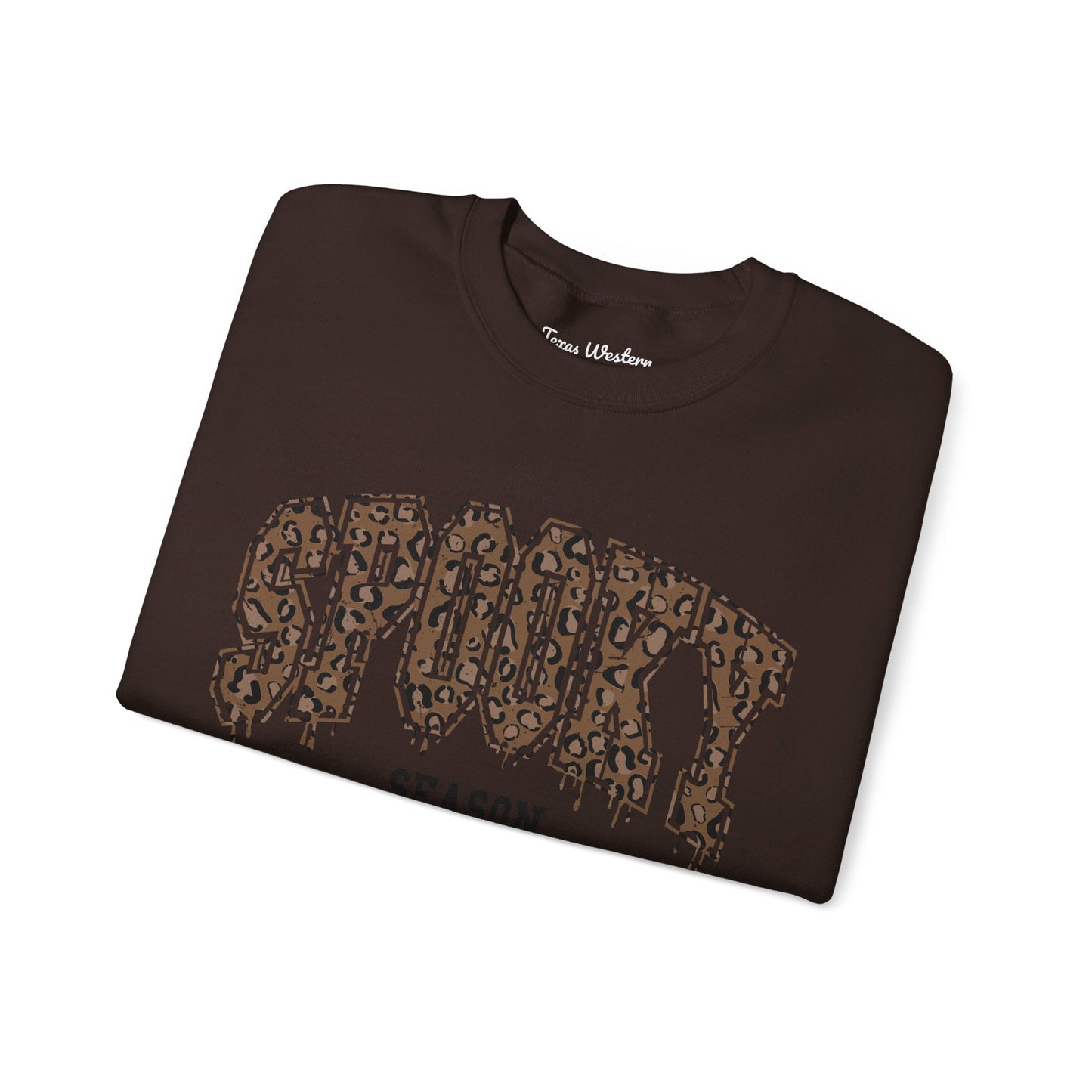 Spooky Season Brown Cheetah Crewneck - Gildan