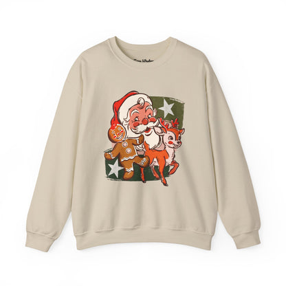 Vintage Christmas Collage Crewneck - Gildan