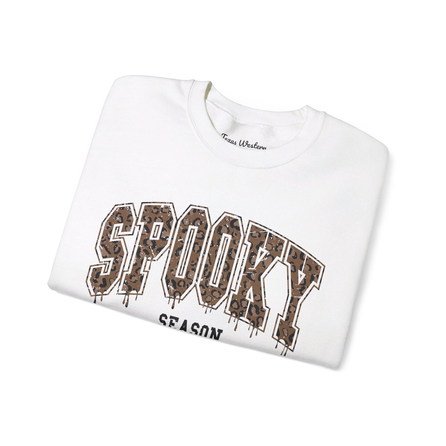 Spooky Season Brown Cheetah Crewneck - Gildan