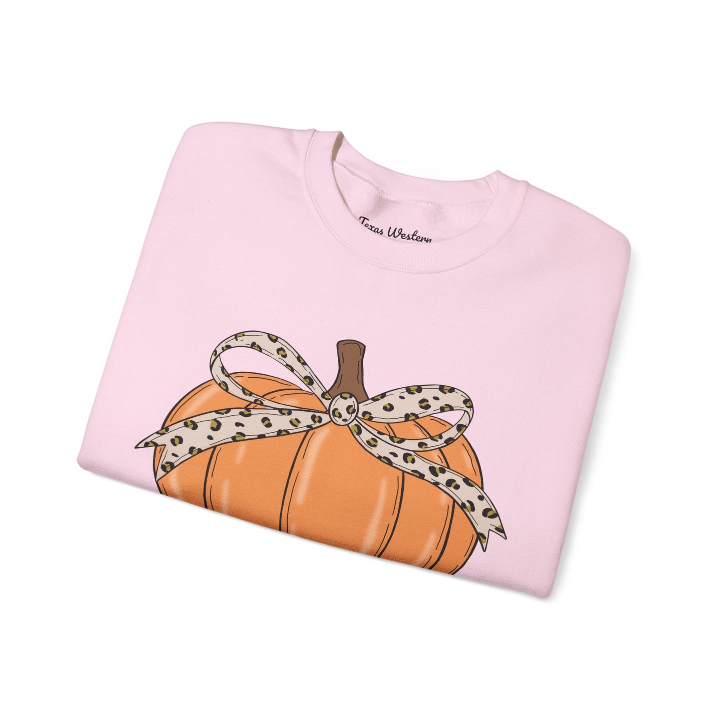 Cheetah Bow Pumpkin Crewneck - Gildan