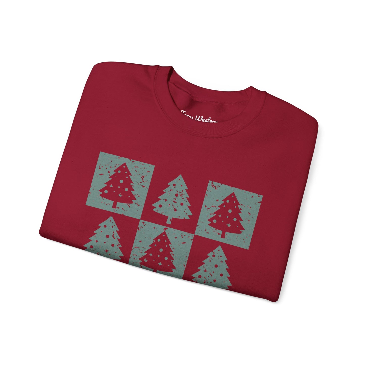 Checkered Christmas Tree Crewneck - Gildan