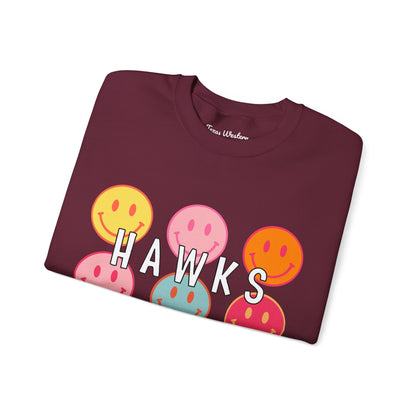 Hawks Smiley Crewneck - Gildan
