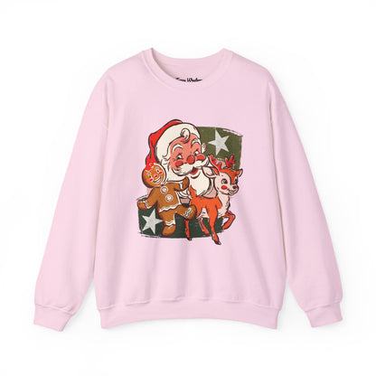 Vintage Christmas Collage Crewneck - Gildan