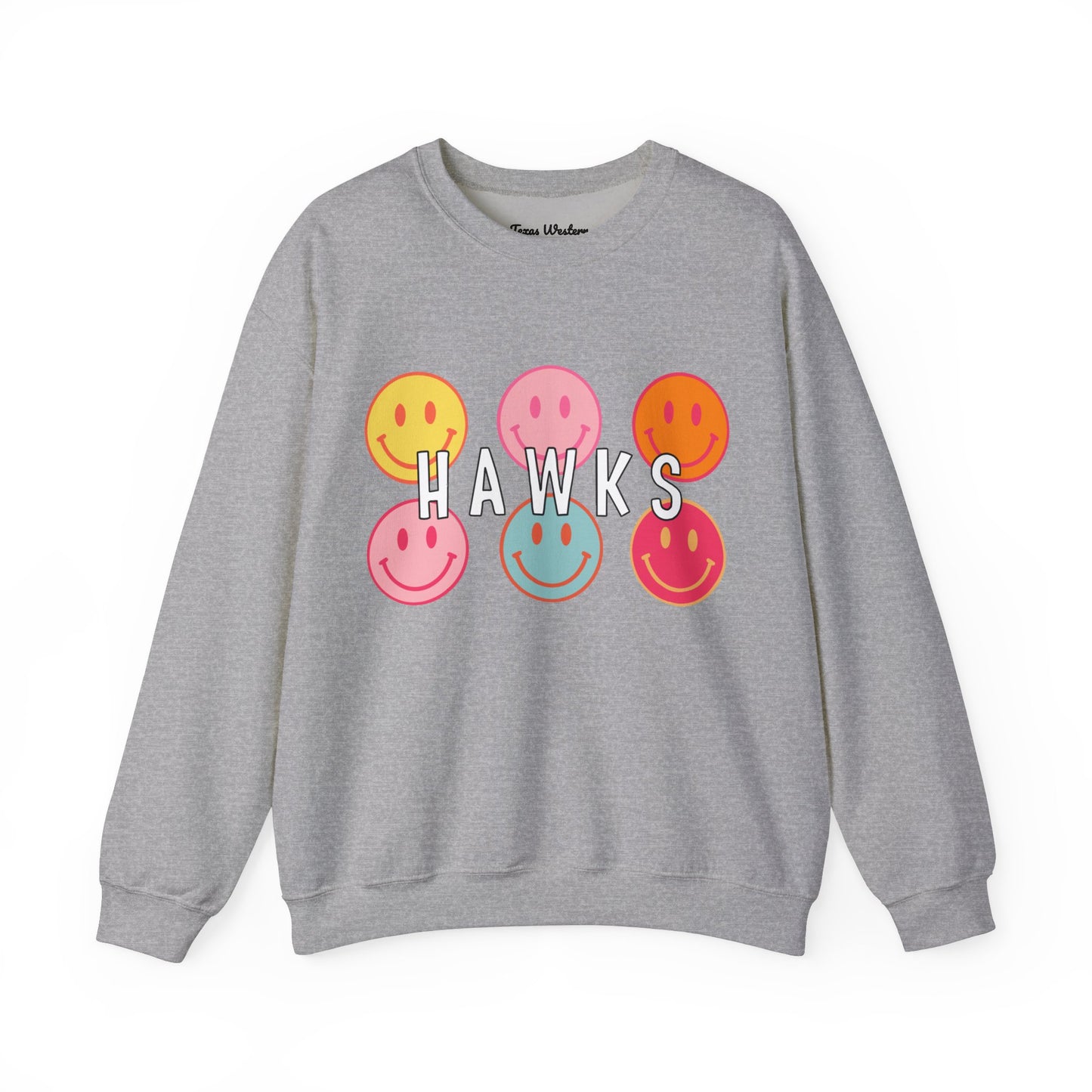 Hawks Smiley Crewneck - Gildan