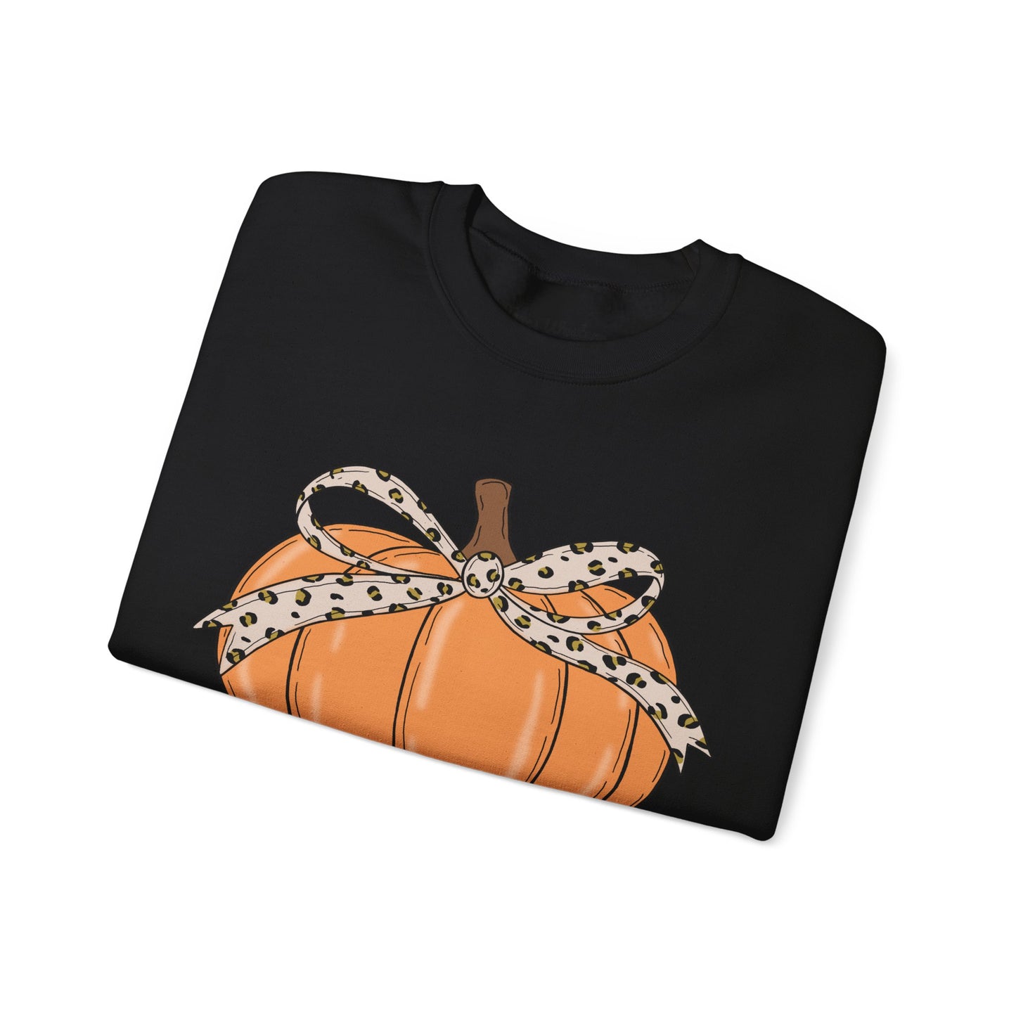 Cheetah Bow Pumpkin Crewneck - Gildan