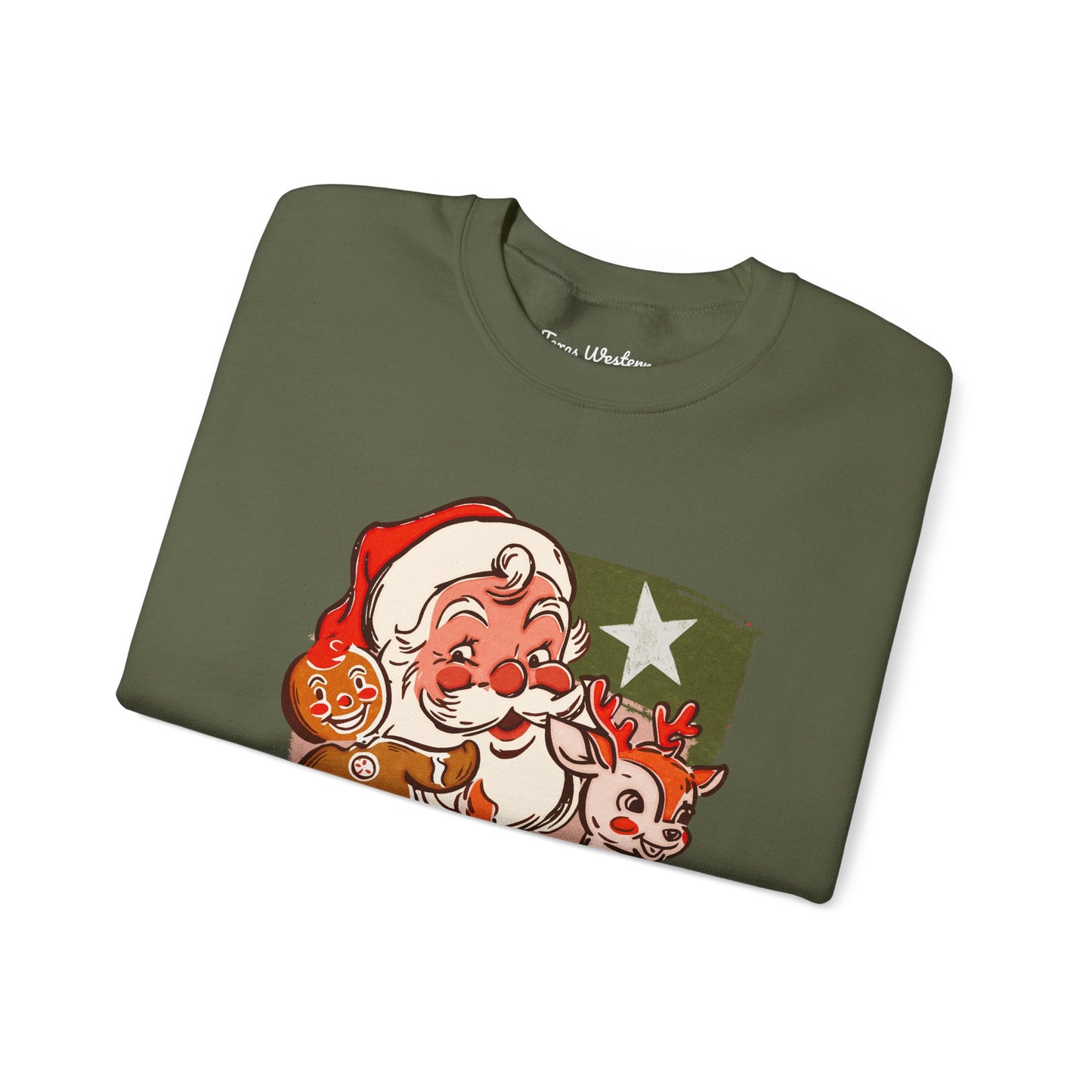 Vintage Christmas Collage Crewneck - Gildan