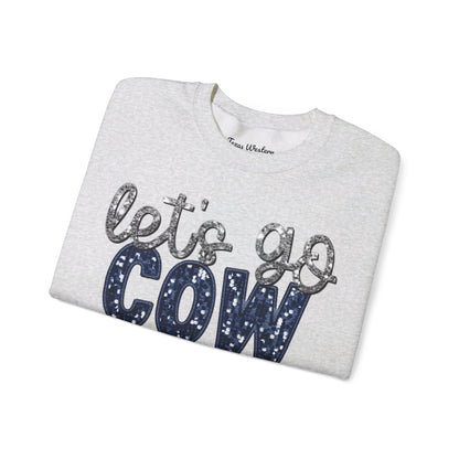 Let's Go Cowboys - Faux Sequins Crewneck - Gildan