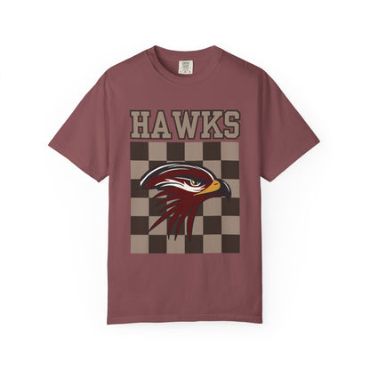 Checkered Hawks Tee - Comfort Colors