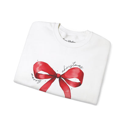 Merry Christmas Bow Crewneck - Gildan