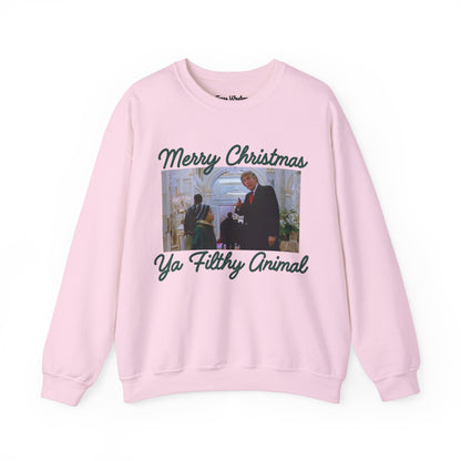 Merry Christmas Ya Filthy Animal Crewneck - Gildan