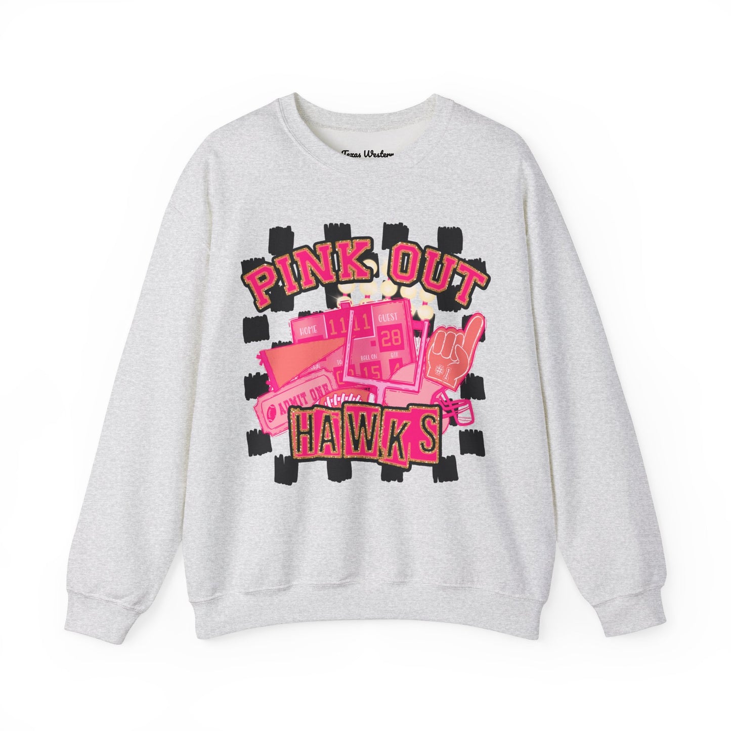 Pink Out Hawks Crewneck - Gildan