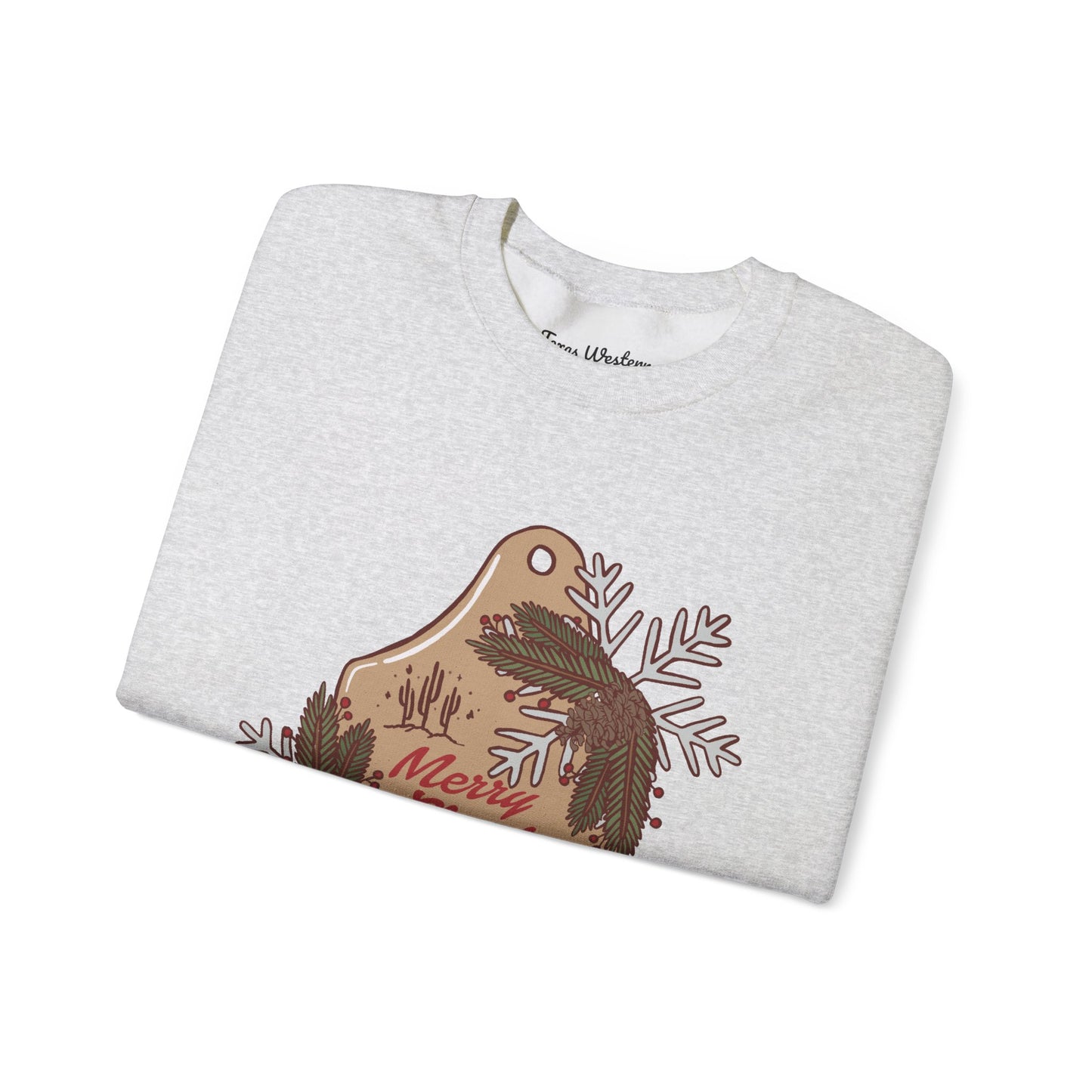 Christmas Cow Tag Crewneck - Gildan