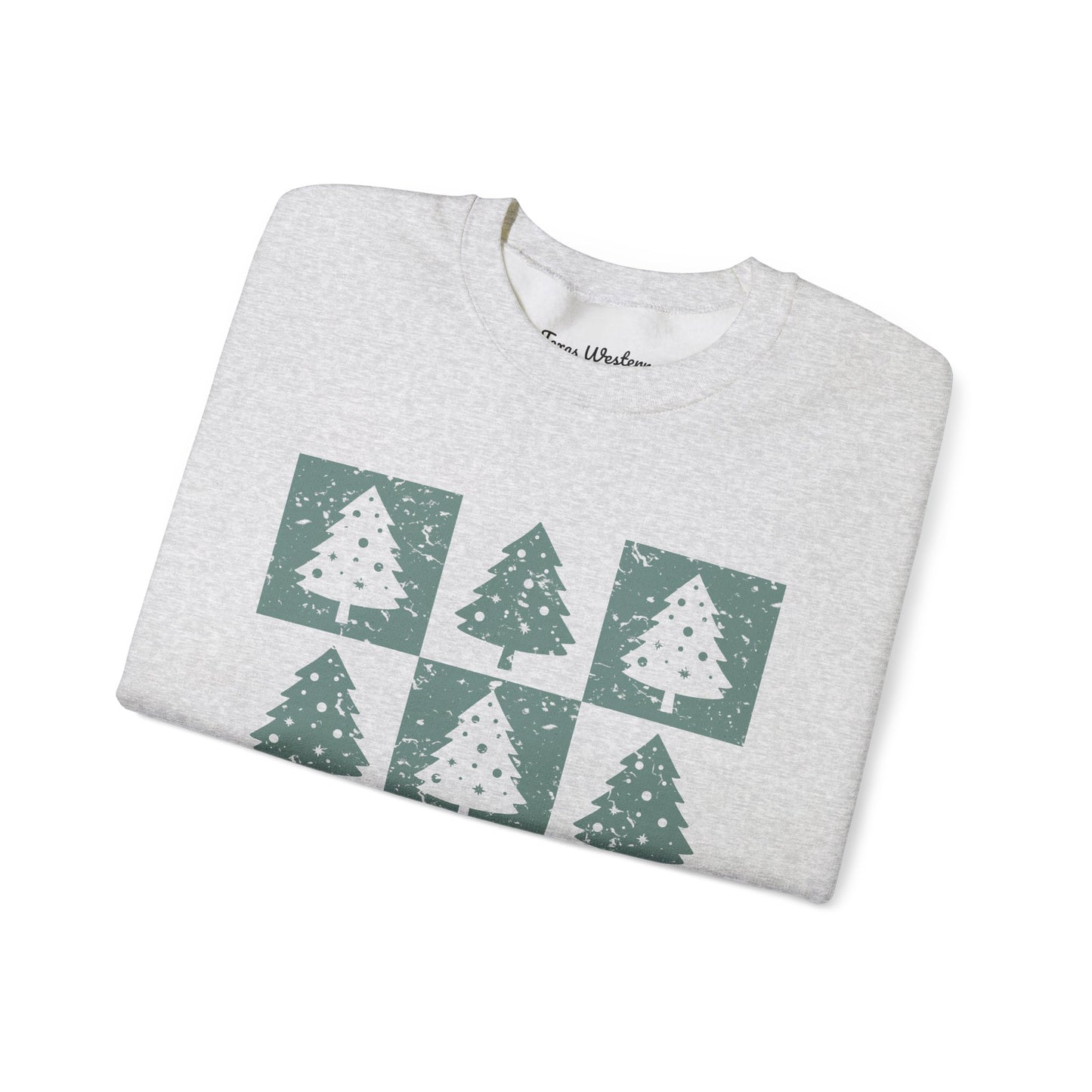 Checkered Christmas Tree Crewneck - Gildan