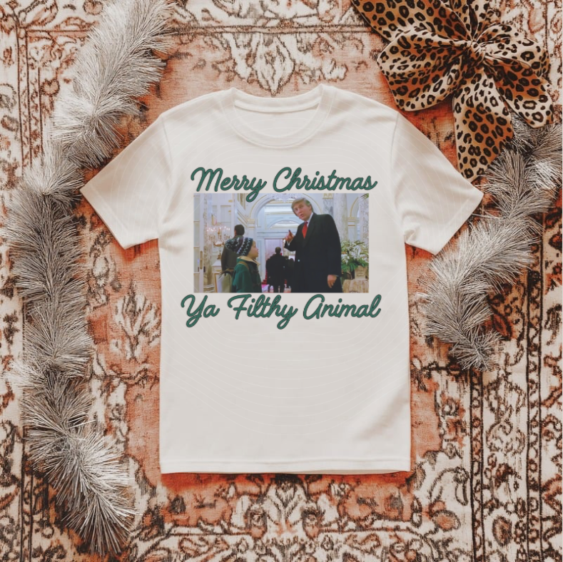 Merry Christmas Ya Filthy Animal Tee - Gildan
