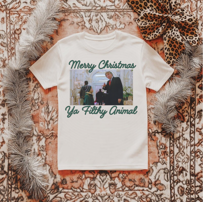 Merry Christmas Ya Filthy Animal Tee - Gildan