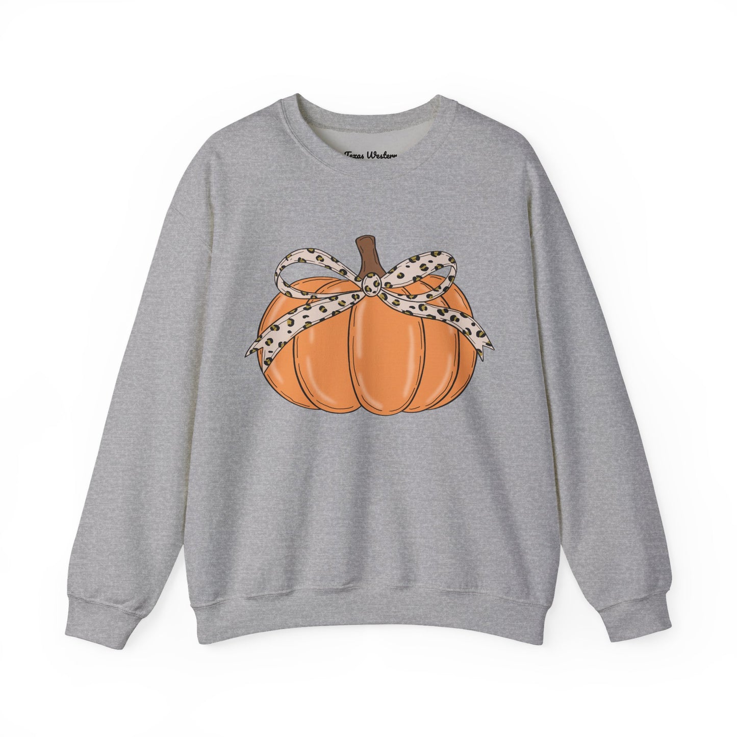 Cheetah Bow Pumpkin Crewneck - Gildan