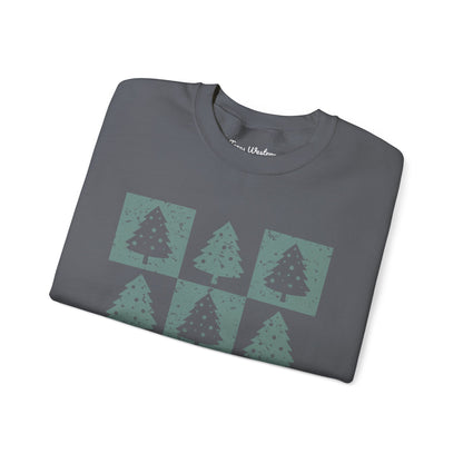 Checkered Christmas Tree Crewneck - Gildan