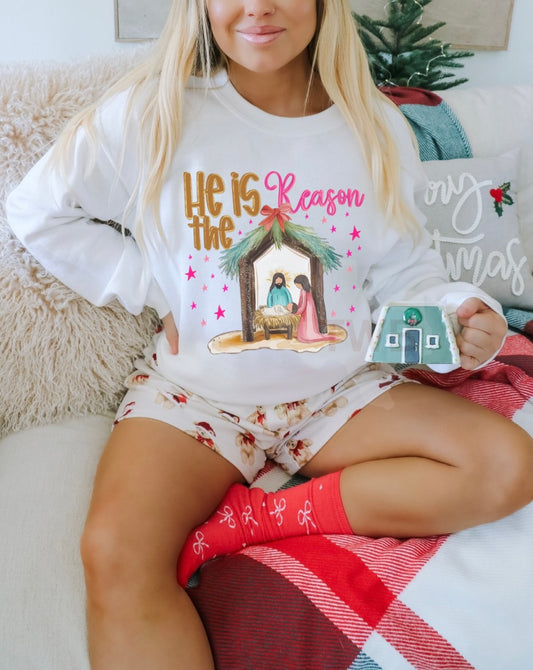 He is The Reason Crewneck - Gildan