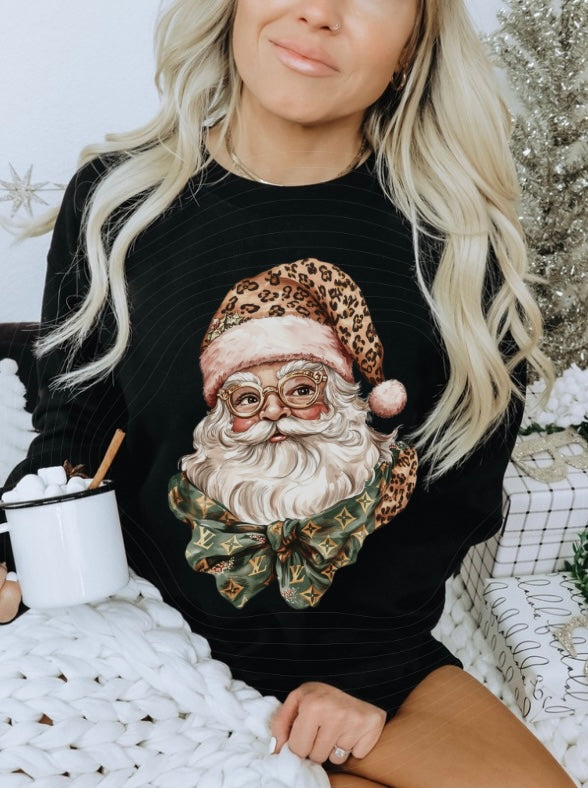 Cheetah Santa Crewneck - Gildan