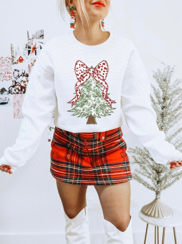 Glitter Christmas Tree Crewneck - Gildan