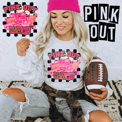 Pink Out Hawks Crewneck - Gildan