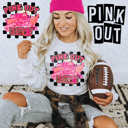 Pink Out Hawks Crewneck - Gildan