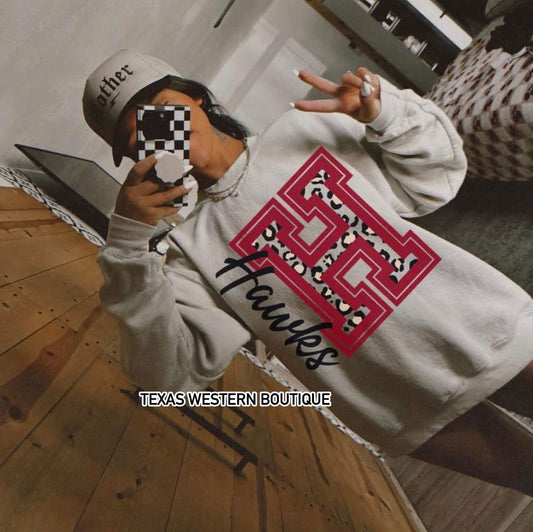 Hawks Cheetah Crewneck - Gildan