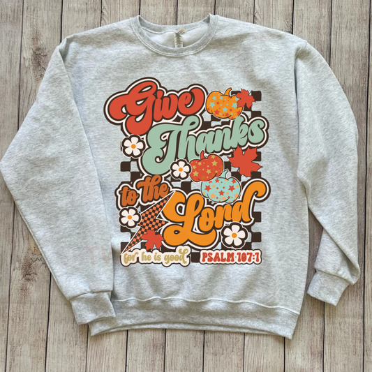 Give Thanks To The Lord - Red - Crewneck - Gildan