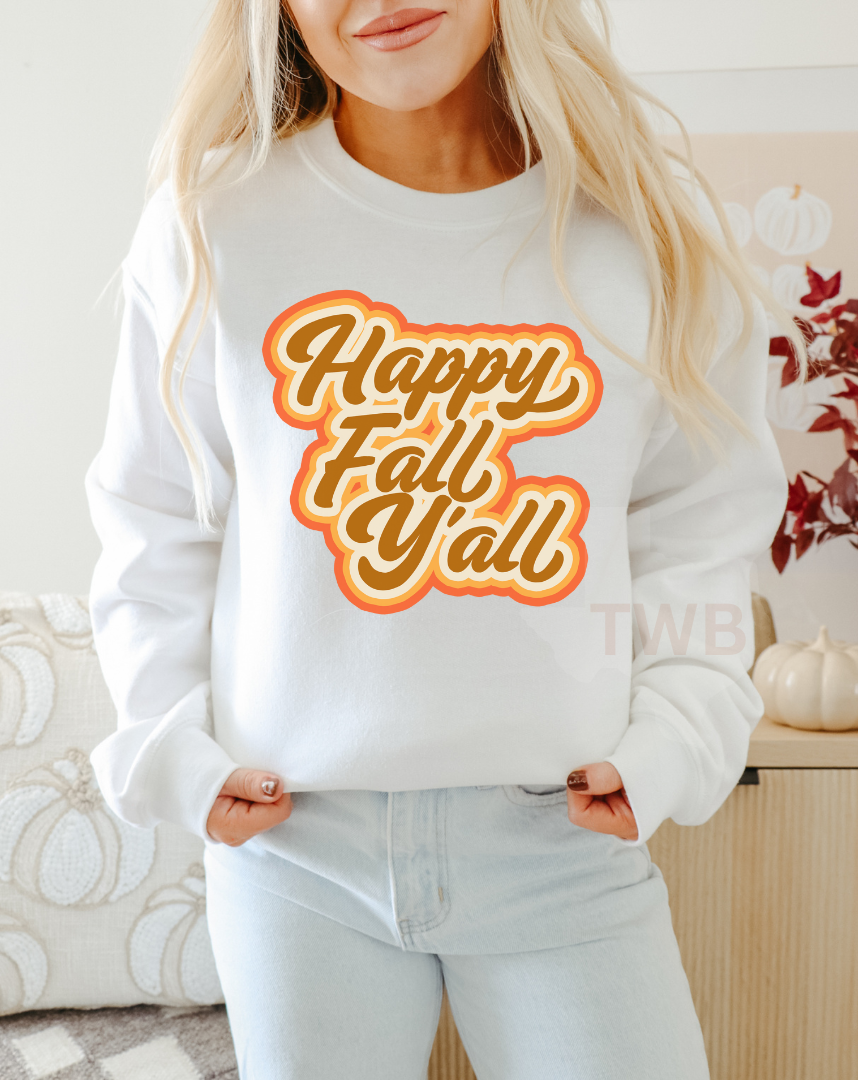 Happy Fall Y'all Crewneck - Gildan