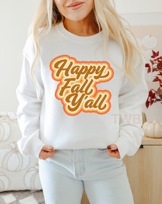 Happy Fall Y'all Crewneck - Gildan