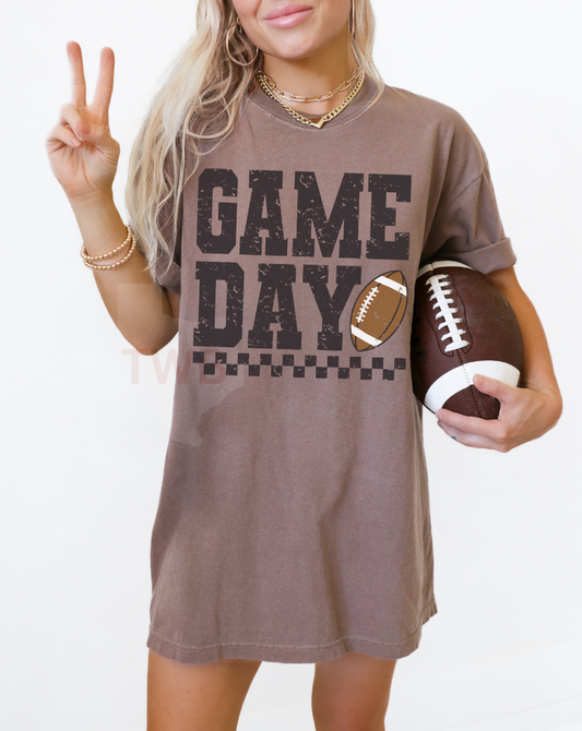Game Day Checkered Tee - Comfort Colors