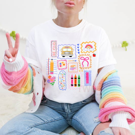 Back to School Collage Tee - Comfort Colors