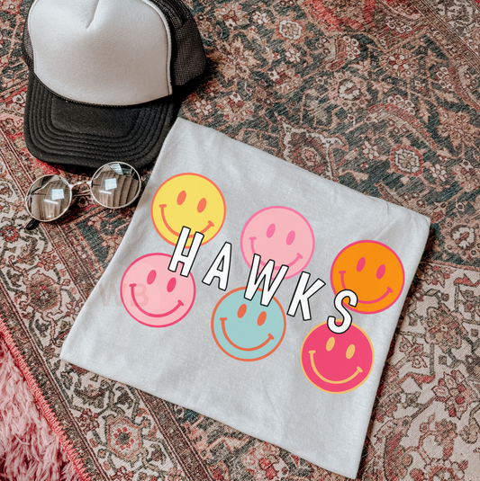 Hawks Smiley Tee  - Gildan
