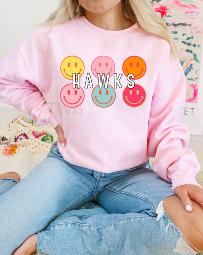 Hawks Smiley Crewneck - Gildan